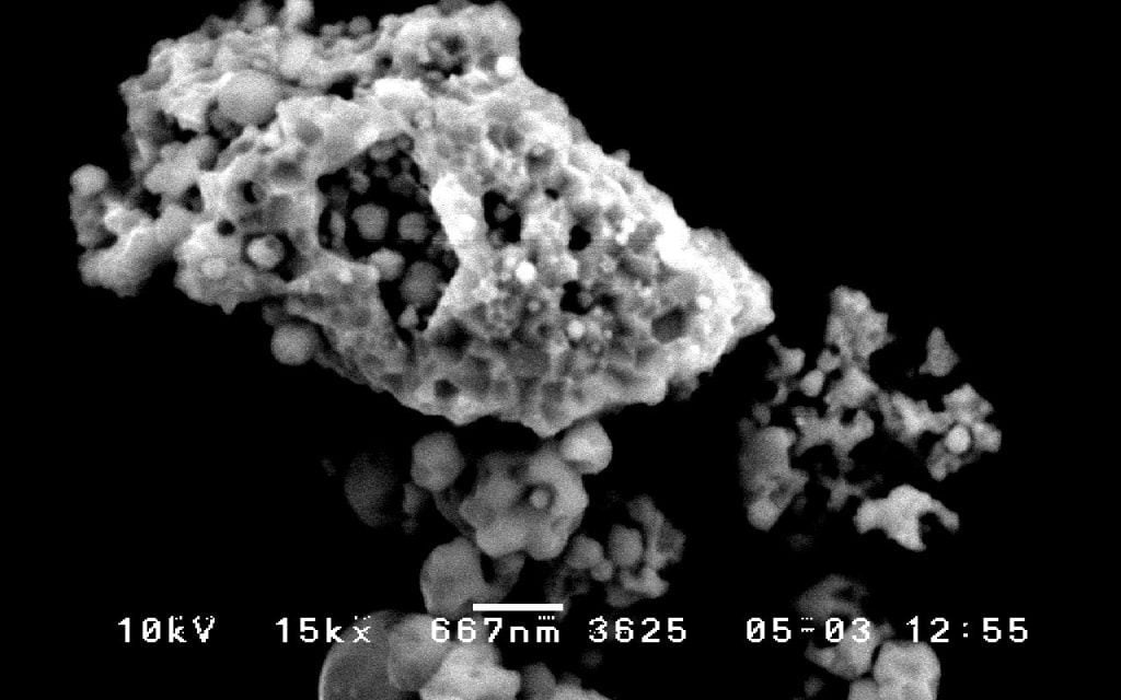 SEM - Uncoated Powder “B” at 15,000x