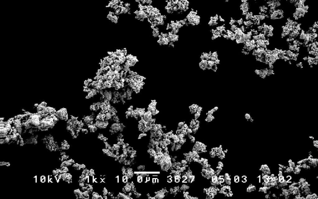 SEM - Uncoated Powder “B” at 1,000x