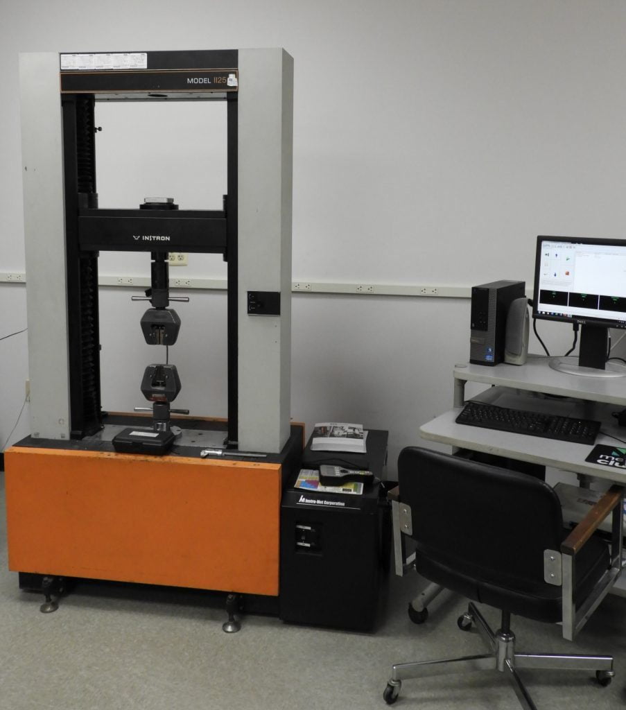 Instron Model 1125 Universal Testing Machine with updated electronic controls by Instru-Met at AME